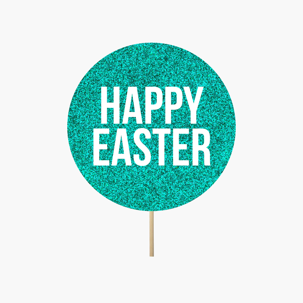 Teal Circle "Happy Easter"