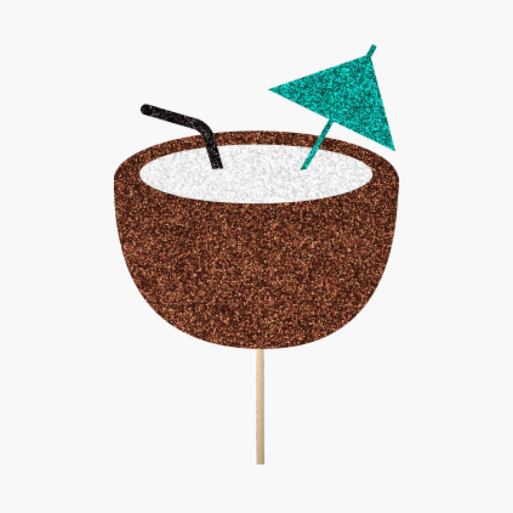 Coconut Drink Teal Umbrella