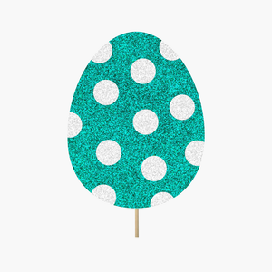 Teal Easter Egg, Polka Dot