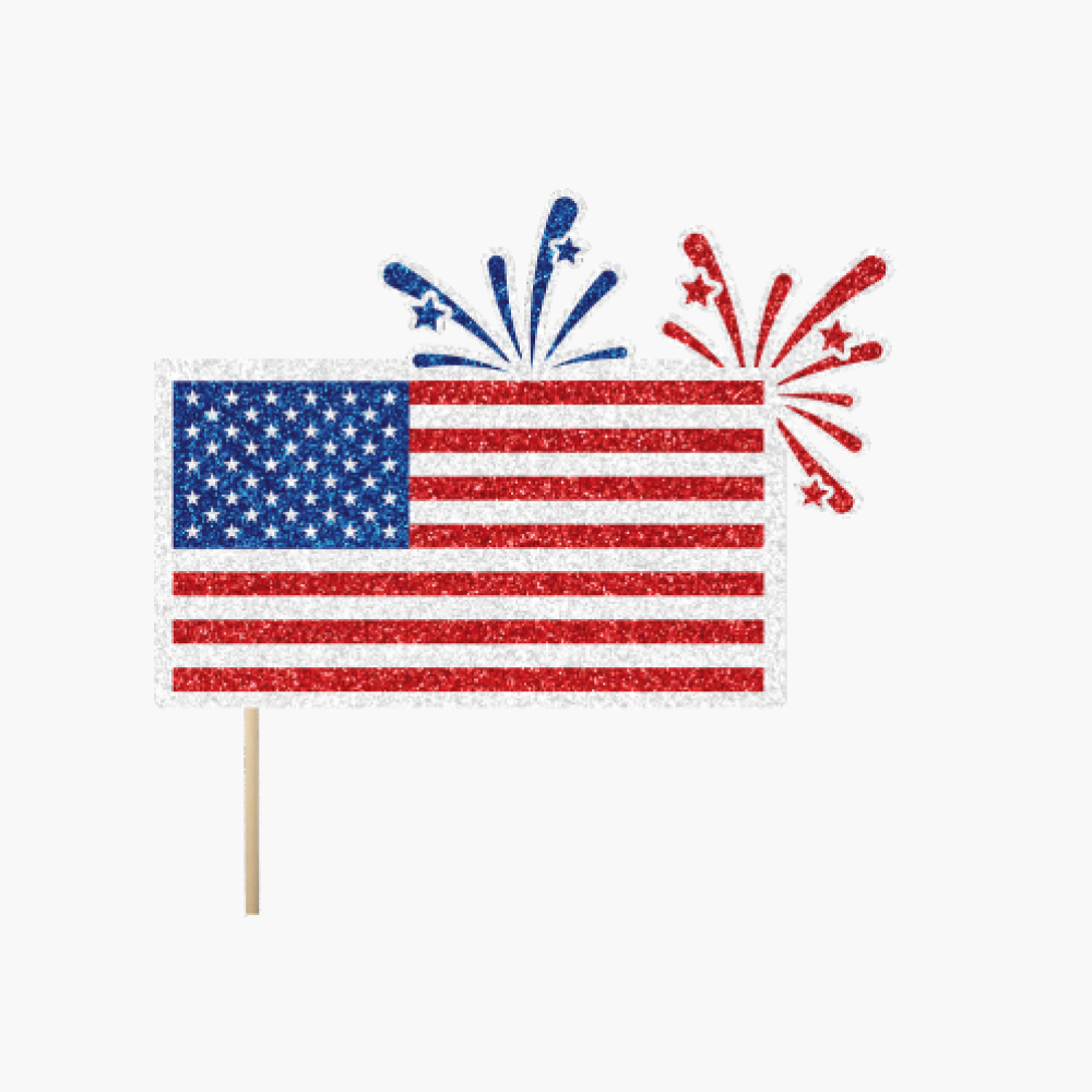 United States of America Flag with Fireworks