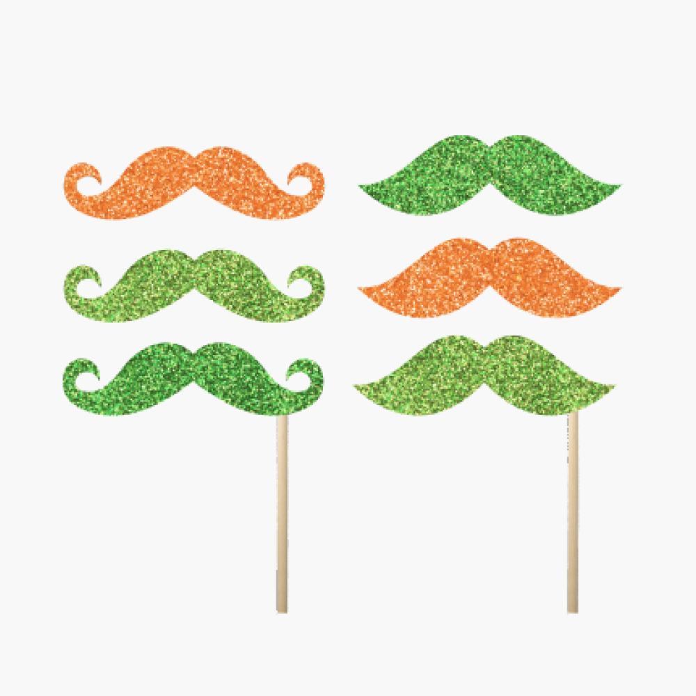 St. Patrick's Day Moustaches x 3