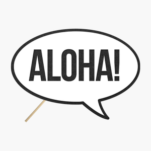 Speech bubble "Aloha!"
