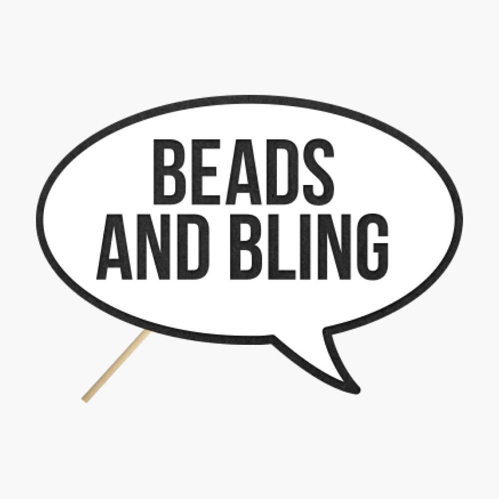Speech bubble "Beads and bling"