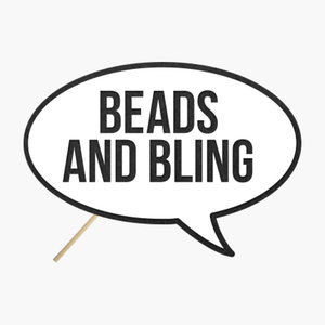 Speech bubble "Beads and bling"