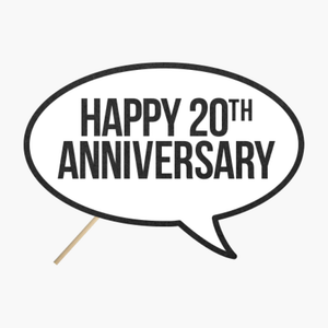 Speech bubble "Happy 20th Anniversary"