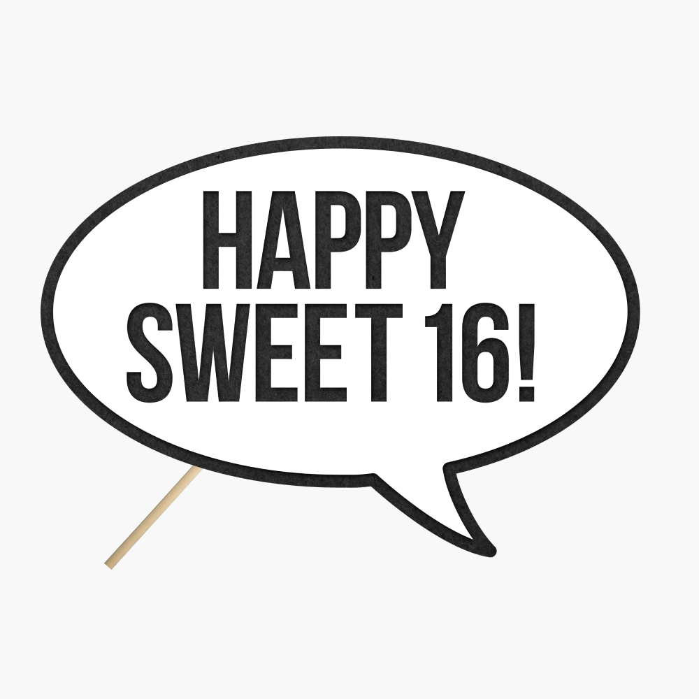 Speech bubble "Happy sweet 16"