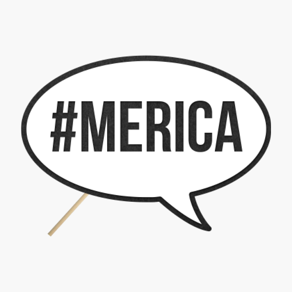 Speech bubble "#Merica"