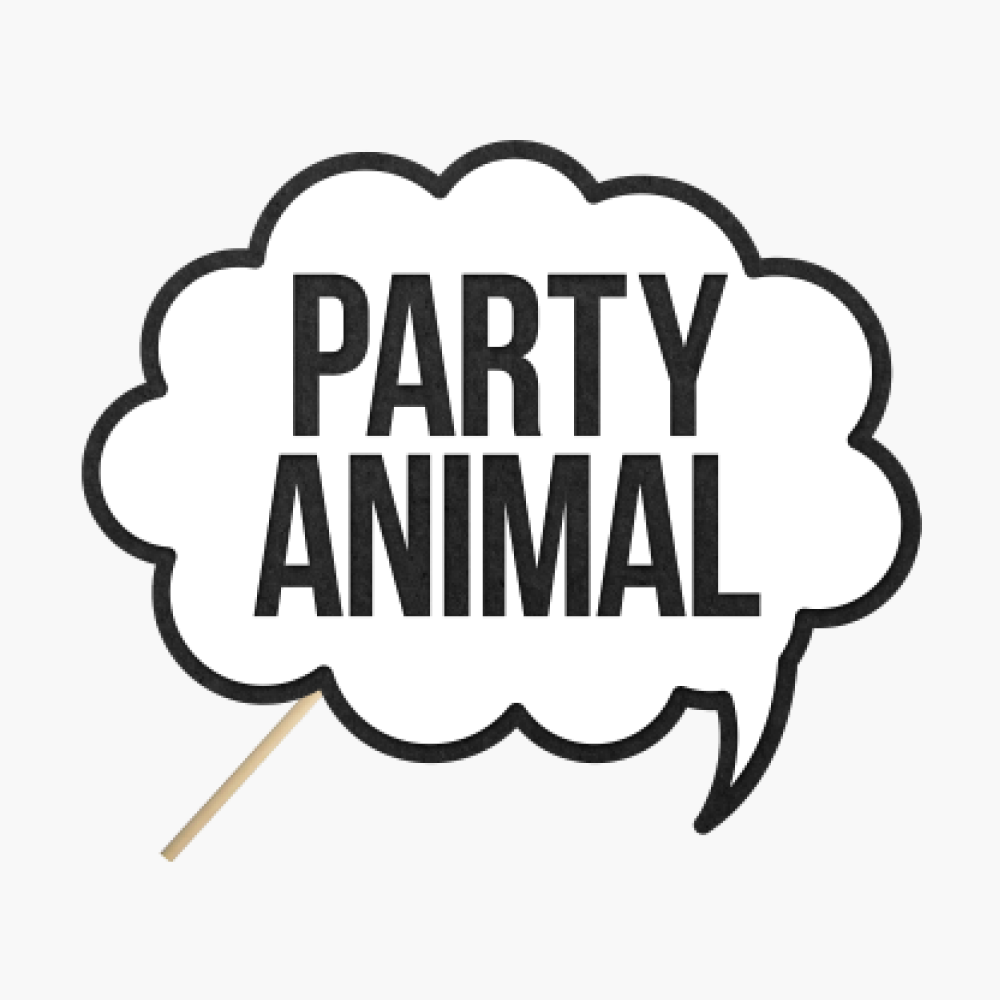 Speech bubble "Party animal"
