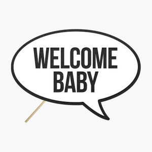 Speech bubble "Welcome baby"